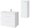 Planetmöbel Badmöbel Set Waschtisch mit Unterschrank 63 x 60 x 36,5 cm, inkl. Midischrank, moderner Waschbeckenunterschrank für Badezimmer, Gäste Bad & WC, Weiß