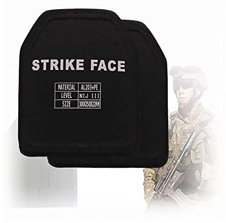 2 Pcs GA5 Bulletproof Insert, Chest Protector Bulletproof Board, NIJ III Alumina Ceramic Bulletproof Plate, AL203 + PE, Resistant 7.62mm caliber NATOFMJ bullet, AK47 steel core bullet