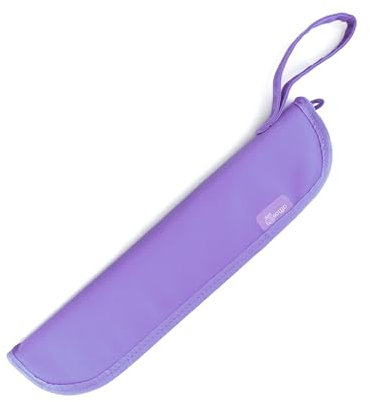 office box Astuccio porta flauti tessile, lavabile con bordi rinforzati e maniglia per il trasporto, con chiusura a zip ed elastico interno per detergente. Ideale Scuola by Colorline., viola, Astuccio