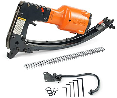 Kamsin M66K Pneumatic Stapler, Spring-pull Loading, Durable Aluminum Housing, for Building Wire Cages, Spring Mattresses, Car Seats