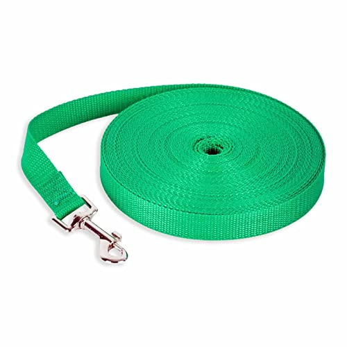 Monkimau Schleppleine für Hunde 5m 10m 15m 20m 30m 50m Lang Nylon Hundeleine Mittelgroße Hunde Trainingsleine Langlaufleine Feldleine Hausleine Hofleine Longe Pferd
