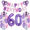 Luftballons 60. Geburtstag deko frauen Lila Folienballon 60 jahre Geburtstag dekoration frau Happy Birthday 60 Geburtstag deko mädchen lila ballon 60 Geburtstagsdeko 60 Geburtstag frauen deko