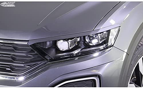RDX Racedesign Scheinwerferblenden kompatibel mit Volkswagen T-Roc (A1) 2017-2021 (ABS), Unlackiert