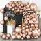 Champagne Gold Balloons, 113 pcs 18/12/10/5 Inch Metallic Champagne Balloon Garland Arch Kit, Different Sizes Chrome Light Gold Latex Party Balloons for Birthday Wedding Graduation Decorations