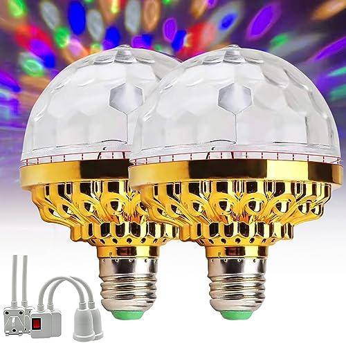 YOYIAG USB Mini Disco Lights: 2pcs Disco Lights Colorful Disco Rotating Magic Ball, 6 Colour Lighting Music-Sensing Party Lights, for Home Disco, Children Birthday, Family Christmas Party etc