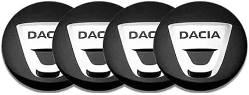 FBITE Radnabenkappen Aufkleber für Dacia Duster Logan Sandero Lodgy Stepway, 4 Stück 56mm 3D-Radmittennaben-Zierkappen Auto-Logo-Aufkleber Auto-Styling-Zubehör