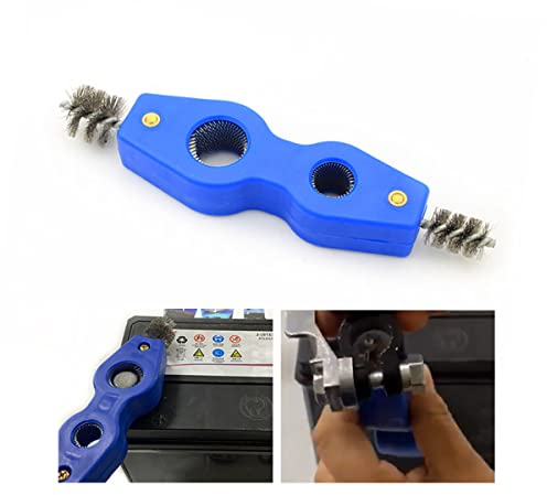 JNNJ 2PCS Reinigungsbürste für Batterie 4 in 1, Auto Batteriepol Reiniger, Batterieklemmen Reinigungsbürste, Universelles Zubehör für PKW, LKW, SUV