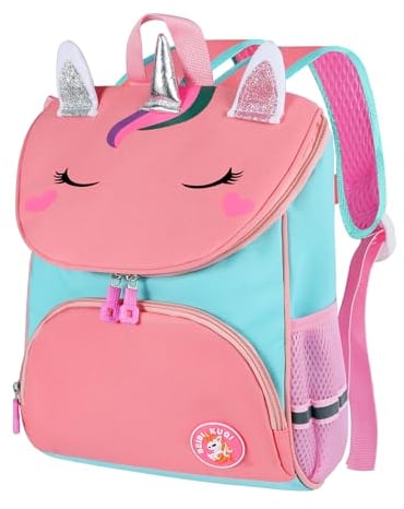 Yafe School Bag for Girls, Kids Backpack with Chest Strap Children's Backpack Toddlers Rucksack Kindergarten Preschool Bookbag for Girls Age 3-6 (Blue)