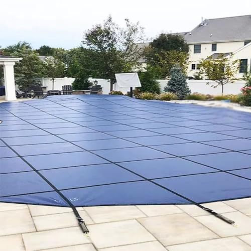 Pool Abdeckplane Rund, Poolüberdachung aus PP-Material, Winter-Poolabdeckung für runde Pools, Staubdicht Sicherheit, Poolabdeckung Enges Netz, Sicherheitsabdeckung für Schwimmbäder,29ft/8.8m