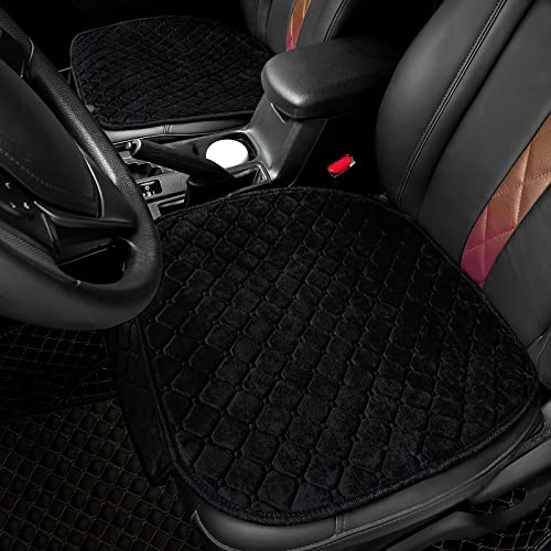surpassme 2 Bequeme Autositzbezüge, universelle Vordersitzbezüge für Autozubehör mit Aufbewahrungstaschen, gepolsterte Auto-Innenbezüge für Automotive, SUV, LKW und Van (schwarz)