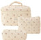 GSenhui 3pcs Kosmetiktasche Damen Reise Kulturbeutel Set Damen Gesteppte Kulturtasche mit Blumenmuster,Make up Bag Aesthetic Blumen Schminktasche Cosmetic Bag für Mädchen Frauen