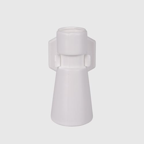 La Briantina Anfora Vasetto con Supporto Adesivo per Loculo Cimiteriale, Portafiori Piccolo in Plastica Bianca, 8.5x4 cm
