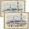 Sander Tischset Lighthouse im 2er-Pack Gobelin blau-Natur Größe 32x48 cm