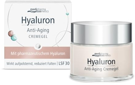 Hyaluron Anti-Aging Cremegel I reduziert Falten I mit LSF30 I für ein ebenmäßiges Hautbild I sanfter Duft