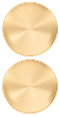 SOLUSTRE Dessous De Verre en Cuivre Rond 2 Pièces 3 Pouces sous-Verres Isolants pour Tasses À Thé Café Protection Table Maison Bureau