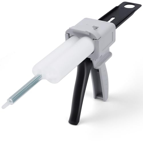 Pistolet à colle époxy – Pistolet à colle 2K, distributeur de colle 50 ml, rapport 1:1/1:2, applicateur manuel, pistolet époxy, pistolet doseur dentaire, matériel de moulage dentaire (avec 7