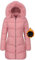 Tuopuda Cappotto Giubbotto Donna Invernale Giacca Cappotti Imbottita Caldo Parka Slim Fit Felpa con Cappuccio in Pelliccia Staccabile Giacche Trapuntato Giaccone Outdoor, Rosa, XXL