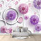 Pissenlit Violet Papier Peint Panoramique 3D Murales 200x140 cm Blanc Murale 3D Papier Peint Intissé Poster Décoration Fond De Mur Tv Salon Papier Peint Murales