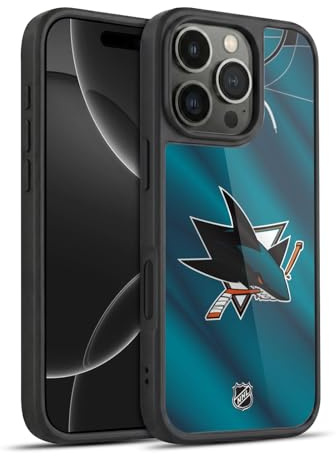 Head Case Designs Offizielle NHL Jersey San Jose Sharks Gel Armour Hülle [Militärischer Schutzgrad] kompatibel mit Apple iPhone 16 Pro