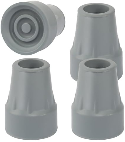 Gummifuß für Krücken, 4 Stück 19mm Gehstock Gummipuffer Krücken Gummi Rutschfeste Gummispitzen, Schutzkappen für Gehstock Walking Stöcke Gummispitzen für Krücken Trekkingstöcke