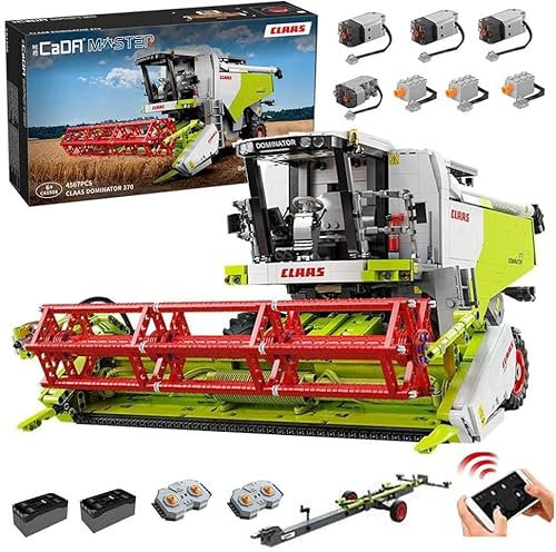 BauCIubs C61508W Technik Traktor für CLAAS Dominator 370 Traktor, 1:17 Groß Mähdrescher, 4500+ TeiIe KIemmbausteine MOC Technik Bausatz für Technik Harvester, C61508W