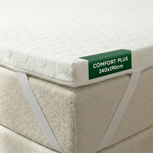 Wendre Surmatelas 140x190 – 7 cm Mousse Froide Ferme, Comfort Plus