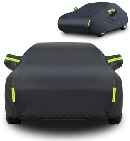 Gaoxianglin Autoabdeckung Outdoor Vollgarage für BMW 420 Cabrio, Wasserdicht Atmungsaktiv Regen Sonne Staub Schutz Verkratzt, Reflektierenden Streifen(Black,für BMW 420 Cabrio)