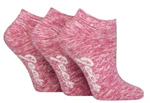 Jeep Women’s Mélange Trainer Socks 3 Pack – Fully Cushioned, Breathable, Terry Loop, Soft Touch, Smooth Toe Seams, Arch Support, Ideal for Walking & Sports, UK Size 4–8