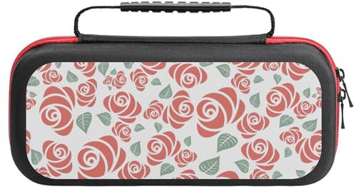EQWKZRPYM Étui De Protection Rigide pour Nintendo Switch 2 Rose, Repeating Pattern avec Rangement 20 JeuxOne Size