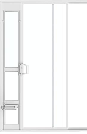 Hakuna Pets Sliding Patio Dog Door, Adjustable 1960–2120 mm, Aluminium Frame, Lockable Panel, Damage-Free or Permanent Installation, Weather-Resistant, Easy to Install (White, Medium)