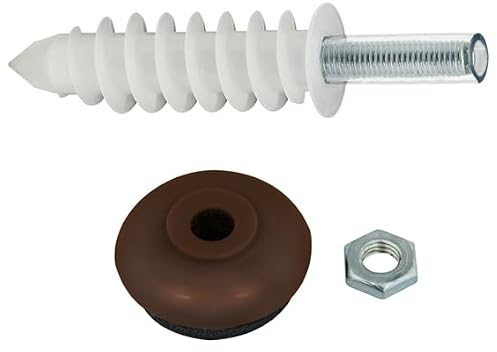 BTS Isolierdübelsystem IDS, 10er-Pack, 95 mm Dübellänge, Polyamid-Dübel mit verzinkter Stahlschraube, für WDVS-Abstandsmontagen incl. farbiger Abdeckrosette (Rosette in sepiabraun (RAL 8014))