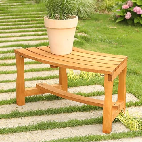 Gartenbank Baumbank Surround Holz Halbkreisförmig Wetterfest Halbrund Rund Außenbereich Für Rasen Garten, Yellow