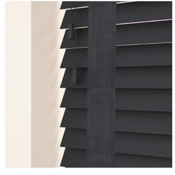 50mm Slat Slate Grey Real Wood Venetian Blind With Tapes120cm Drop