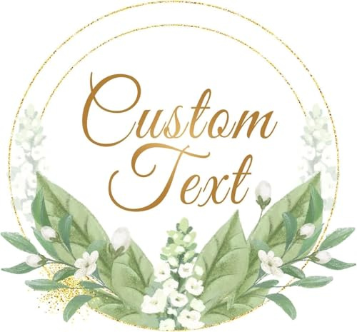 Custom Logo Stickers - Design Your Own Personalized Labels with Text, Image, & Photo - Waterproof, UV Protected, Fade & Heat Cold Resistant - Pack of 100 (Wreath 30, 76mm)