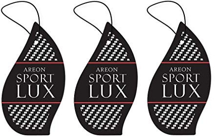 AREON Lufterfrischer Auto Sport Lux Platin Duft Anhänger Hängend Aufhängen Spiegel Schwarz Pappe 2D Set (Platinum Pack x 3)