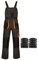 ART.MAS Men's Classic Bib and Brace Overalls, Grey-Orange, Multi-Pocket Work Dungarees with Knee Pads (34/36 Inch - 52 EU)