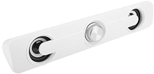 CCYLEZ Altoparlanti per computer, altoparlanti per PC piccoli alimentati tramite USB, altoparlanti multimediali stereo universali da 3,5 mm, soundbar per computer portatile per laptop desktop(bianca)