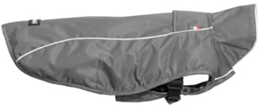 CHIARA Regenjacke mit Geschirr Modell: Harry, Größe: XL (Regenmantel für Hunde mit integriertem Geschirr, 100% Wasserdicht, extra Sicherheit durch Reflektionsstreifen), Farbe: Grau