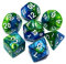 Creebuy DND-Spielwürfel-Set, polyedrische Würfel, für Dungeon und Dragons, D&D, Pathfinder, Rollenspiele, RPG, mit Würfelbeutel, Blau-Grüntöne
