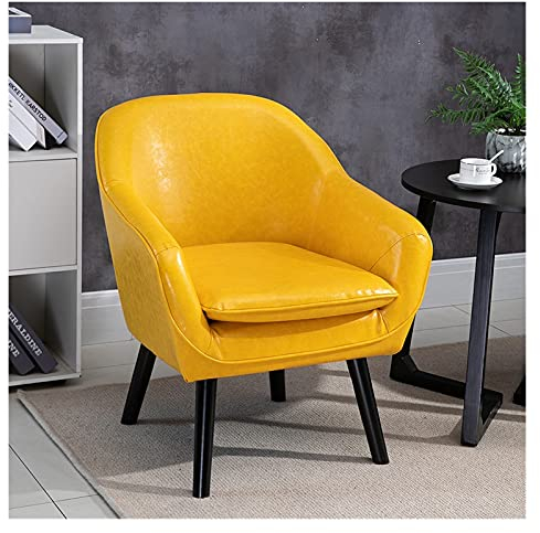 DUNAKE Gepolsterter Sessel Einzelsofa,Loungesessel Relaxsessel Polstersessel Ledersessel Armsessel Einzelsofa Sofa Lounge Echtleder,Zuhause, Schlafzimmer, Balkon, Garten, bequem und langlebig