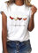 heekpek T Shirt Donna Manica Corta Bianca Cotone Maglietta Manica Corta Donna Casual Girocollo Stampa Estiva Base Tee Bluse,Bicchiere da Vino Rosso, M