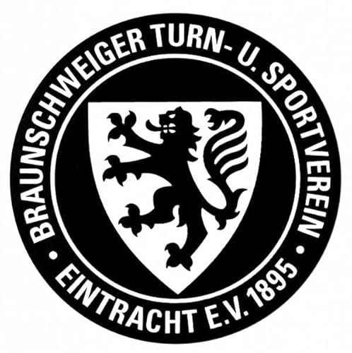 Braunschweig BTSV Eintracht Braunschweig Aufkleber - Traditionswappen schwarz - Sticker Autoaufkleber BTSV - Plus Lesezeichen Wir lieben Fußball, Einheitsgröße