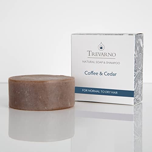 Trevarno Coffee & Cedar Shampoo Bar - Natural | Plastic Free | Vegan | Palm Oil Free | Cruelty Free (75g)