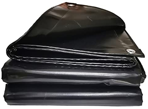 Premium Abdeckplane Mit Ösen Wasserdicht LKW Plane Abdeckung Reißfeste 600g/m² PVC Für Kaminholz Gartenmöbel Auto Vordächer Und Planen (Color : Noir, Size : 4x5m)