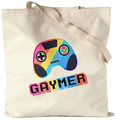 Hey!Print Gaymer Beutel LGBT Gay LGBTQ Pride Queer Homosexuell Gamer Gaming CSD Pride Week Jutebeutel Stoffbeutel Canvas