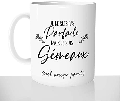 Mug-Cadeau Je Ne Suis Pas Parfaite Je Suis Gémeaux - Tasse Idée Cadeau Original Femme Signe Astrologique Horoscope