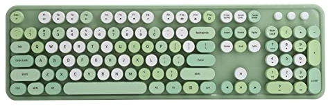 Tastatur Grün,Tbest Tastatur R,Kabellose Tastatur EIN 2,4 Ghz Kabelloses 104-Tasten-Tastatur- Und Maus-Set Büro-Desktop-Nette Tastatur Für Cuter (Grüne Mischfarbe)