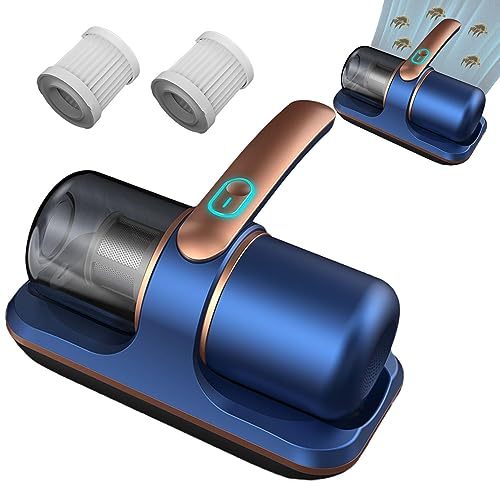 INUIYBU Household High-Frequency Strong Mite Removal Instrument, Bed Vacuum Cleaner With UV Light, Handheld Mattress Vacuum Cleaner, High-frequency Double Beat Cordless Strong Deep