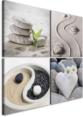 murando - Akustikbild Set Zen je Akustikschaum, Schlafzimmer, Wohnzimmer