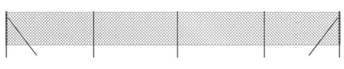 vidaXL Chain Link Fence Anthracite - Galvanised Steel, PVC Coated, UV Resistant, Corrosion Resistant, Secure Property Barrier, Animal Enclosure - Complete Fencing Kit (1x10m)